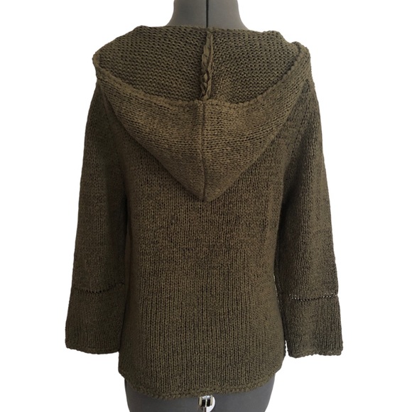 Max Studio Olive Green Sweater Hoodie Size Large - Picture 4 of 8